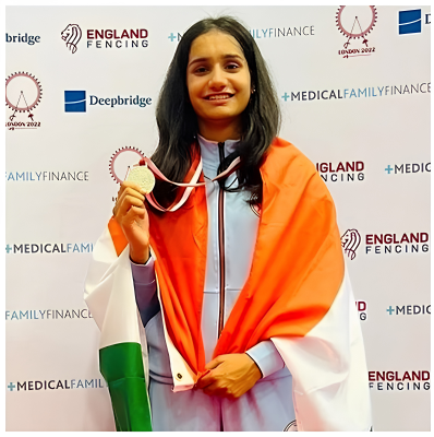 Medal winner at England Fencing event