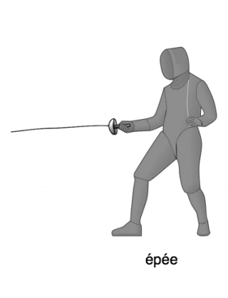 Épée fencing stance