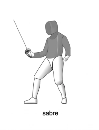 Sabre fencing stance